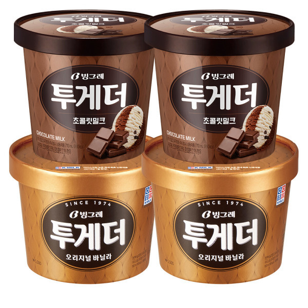 투게더 바닐라 2통 초코우유
